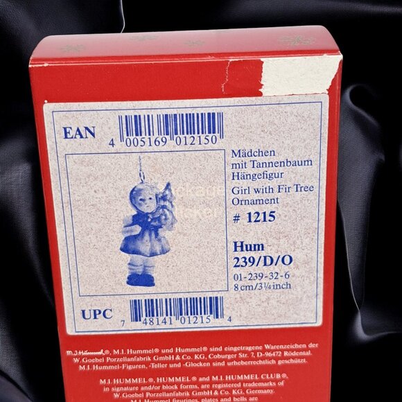 Goebel Hummel Girl with Fir Tree Christmas Ornament Porcelain Figure 3" In Box - Picture 3 of 6